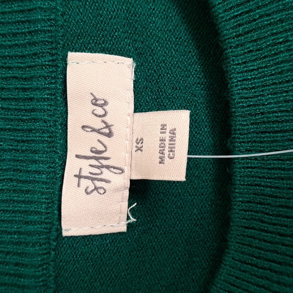 Style & Co Crew-Neck Sweater Green XS - Picture 6 of 10